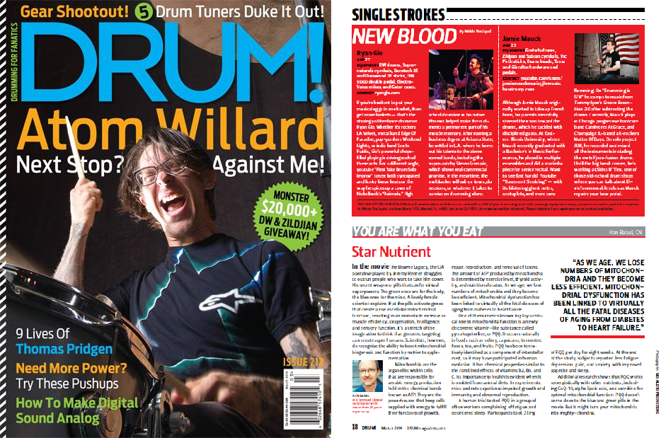 March 2014 DRUM! Magazine - RYAN GIO